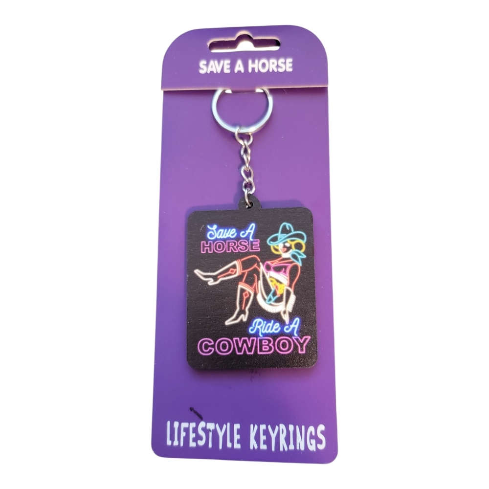 Save A Horse Ride A Cowboy Keychain Lifestyle‎ Keyring Novelty Gift